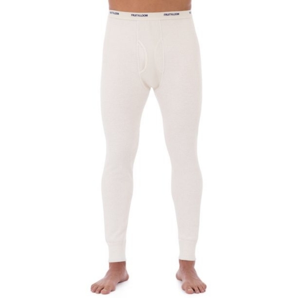 Fruit of the Loom Other - Fruit of the Loom Men's L Thermal Bottom Dual Defense Natural Waffle Knit Pants